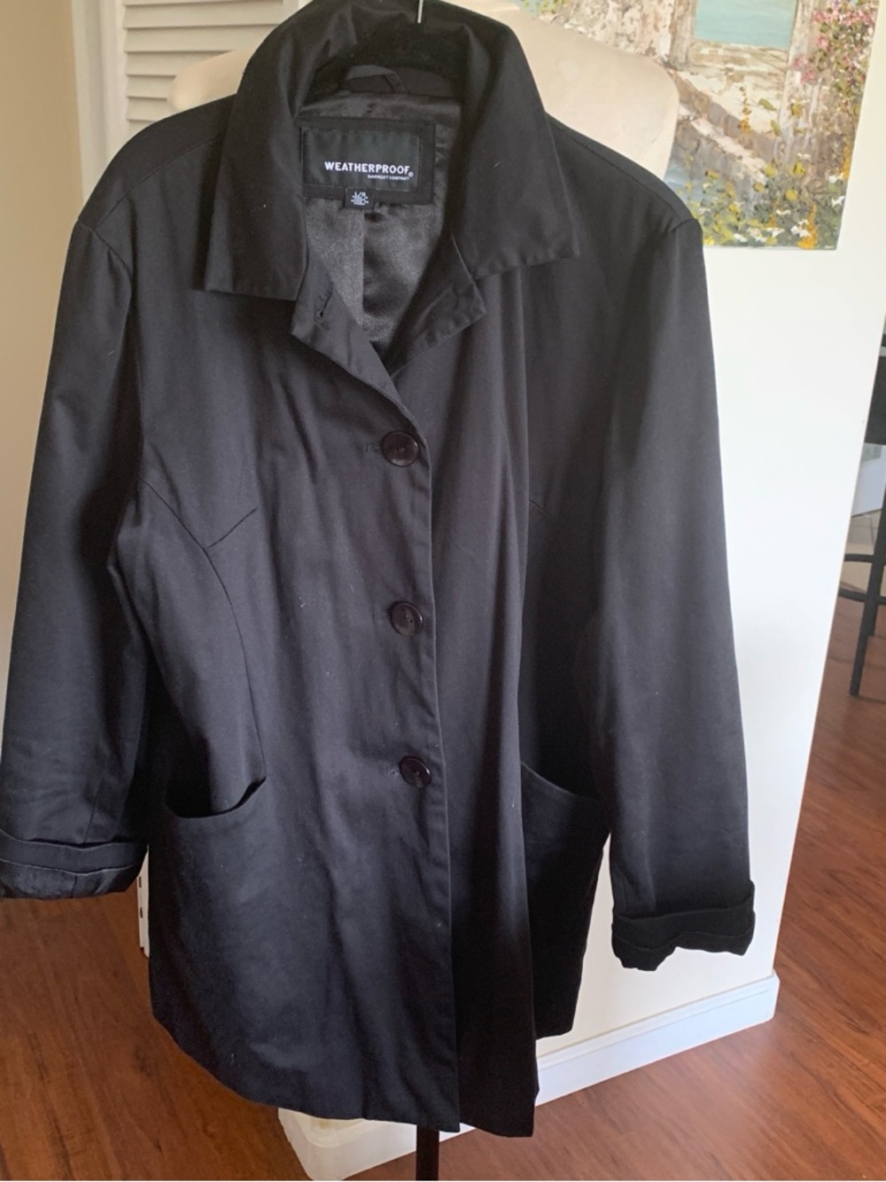 Weatherproof Black Women's Button-Front Coat, ready for April Showers